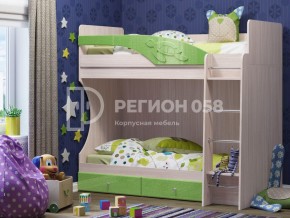 Кровать двухъярусная Бемби МДФ Салатовый металлик в Карабаше - karabash.mebel74.com | фото