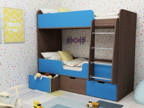 Кровать двухъярусная Малыш двойняшка бодега-голубой в Карабаше - karabash.mebel74.com | фото