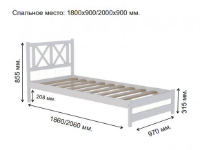 Кровать односпальная Аист-7 Классика белый 1800х900 мм в Карабаше - karabash.mebel74.com | фото 2