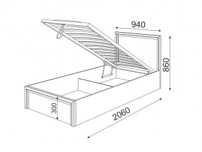 Кровать с подъемным механизмом Остин модуль 22 в Карабаше - karabash.mebel74.com | фото 3