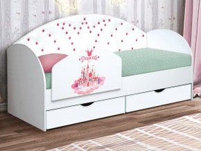 Кровать с продольной мягкой спинкой Корона №4 800х1900 мм белая в Карабаше - karabash.mebel74.com | фото 2