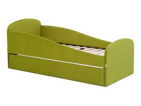 Кровать с ящиком Letmo оливковый (велюр) в Карабаше - karabash.mebel74.com | фото 1