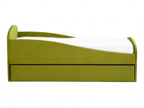 Кровать с ящиком Letmo оливковый (велюр) в Карабаше - karabash.mebel74.com | фото 6