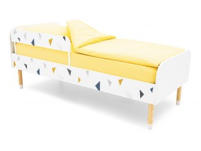 Кровать Stumpa Классика с бортиком рисунок Треугольники желтый, синий в Карабаше - karabash.mebel74.com | фото