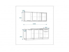 Кухонный гарнитур 11 Грецкий орех 1500 в Карабаше - karabash.mebel74.com | фото 2