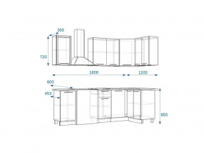 Кухонный гарнитур 13 Грецкий орех 1800*1200 правый в Карабаше - karabash.mebel74.com | фото 2