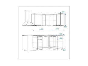 Кухонный гарнитур 14 Грецкий орех 1400*1200 правый в Карабаше - karabash.mebel74.com | фото 2