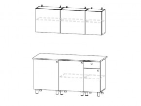 Кухонный гарнитур КГ 1 1600 Белый/Цемент светлый в Карабаше - karabash.mebel74.com | фото 2