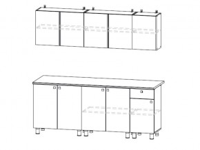 Кухонный гарнитур КГ 1 2000 Белый/Цемент светлый в Карабаше - karabash.mebel74.com | фото 2