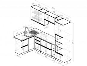 Кухонный гарнитур Ноктюрн мега прайм 1500х2700 мм в Карабаше - karabash.mebel74.com | фото 6