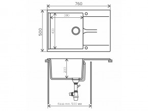 Мойка гранитная Gals-760 Белый 26 в Карабаше - karabash.mebel74.com | фото 2