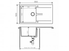 Мойка гранитная Gals-860 Бежевый 27 в Карабаше - karabash.mebel74.com | фото 2