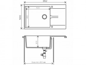 Мойка гранитная Gals-862 Бежевый 27 в Карабаше - karabash.mebel74.com | фото 2