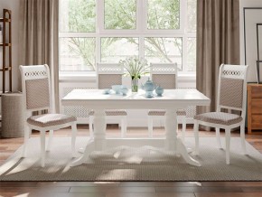 Обеденная группа стол Дижон и стулья Флоренция-1 4 шт белый в Карабаше - karabash.mebel74.com | фото