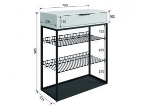 Обувница Краш черный муар/дуб крафт золотой в Карабаше - karabash.mebel74.com | фото 4