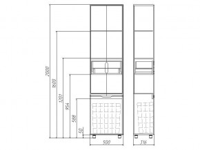 Пенал напольный 3D 50 В1 с Корзиной для белья в Карабаше - karabash.mebel74.com | фото 2