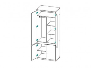 Шкаф 2-х дверный с перегородкой СГ Модерн в Карабаше - karabash.mebel74.com | фото 2