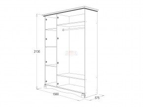 Шкаф 3-х дверный для одежды и белья Ольга 1н в Карабаше - karabash.mebel74.com | фото 2