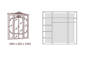 Шкаф 4-х дверный с зеркалами Диана беж в Карабаше - karabash.mebel74.com | фото 2