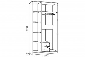 Шкаф комбинированный Акварель НМ 013.08-01 М1 Капучино в Карабаше - karabash.mebel74.com | фото 2