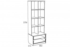 Шкаф комбинированный Акварель НМ 013.10 М Капучино в Карабаше - karabash.mebel74.com | фото 2