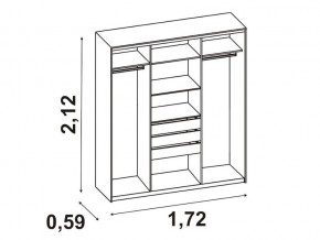 Шкаф-купе 012 трехдверный венге/дуб белфорт в Карабаше - karabash.mebel74.com | фото 2