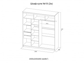 Шкаф-купе №19 Инфинити анкор светлый 2000 мм в Карабаше - karabash.mebel74.com | фото 3