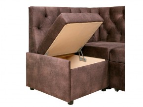 Угловой диван Призма со стяжкми коричневый со спальным местом в Карабаше - karabash.mebel74.com | фото 3